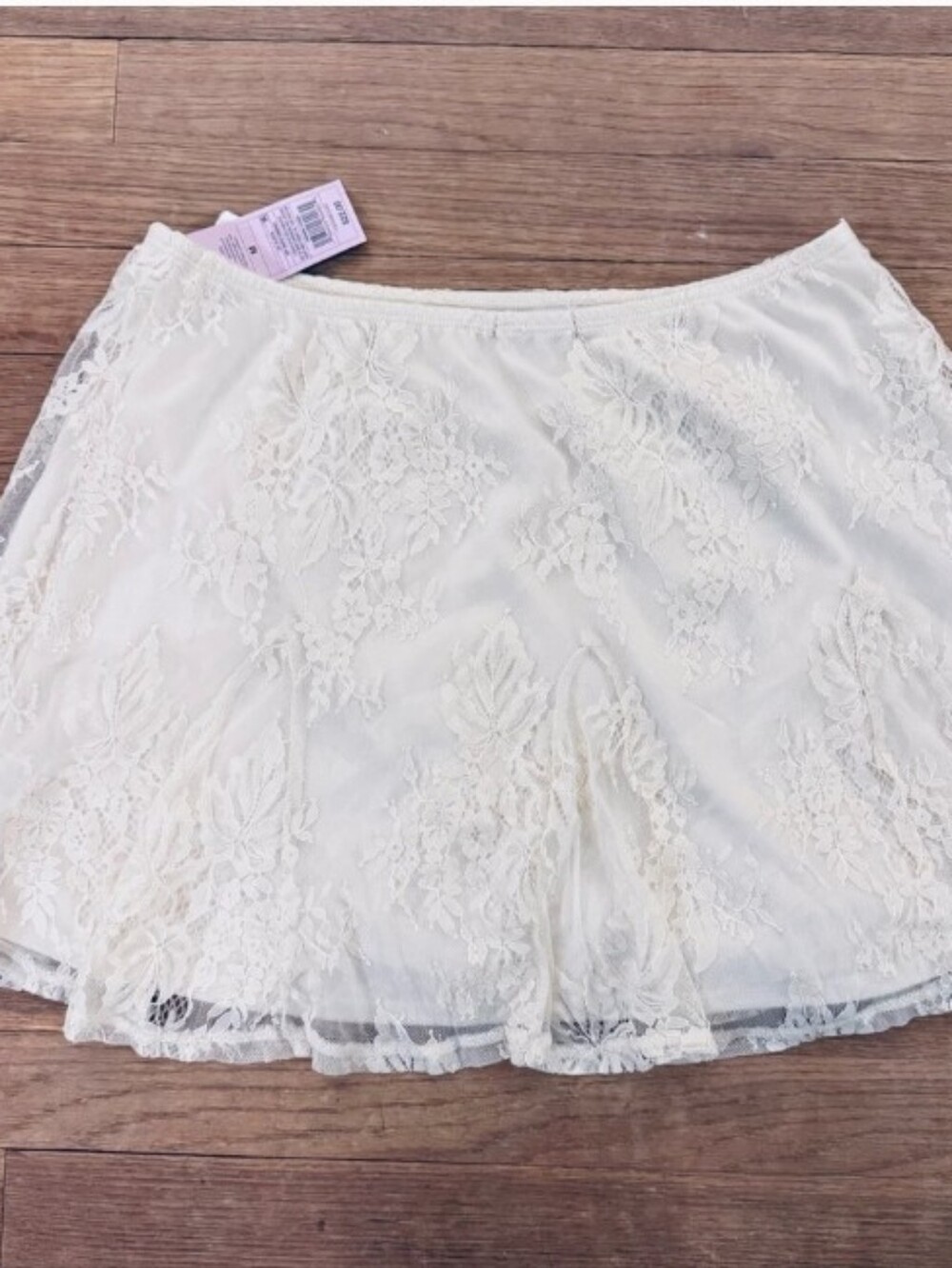 Wild Fable Cream White Lined Floral Lace Mini Skirt sz Medium M Punk Goth New - Picture 9 of 17